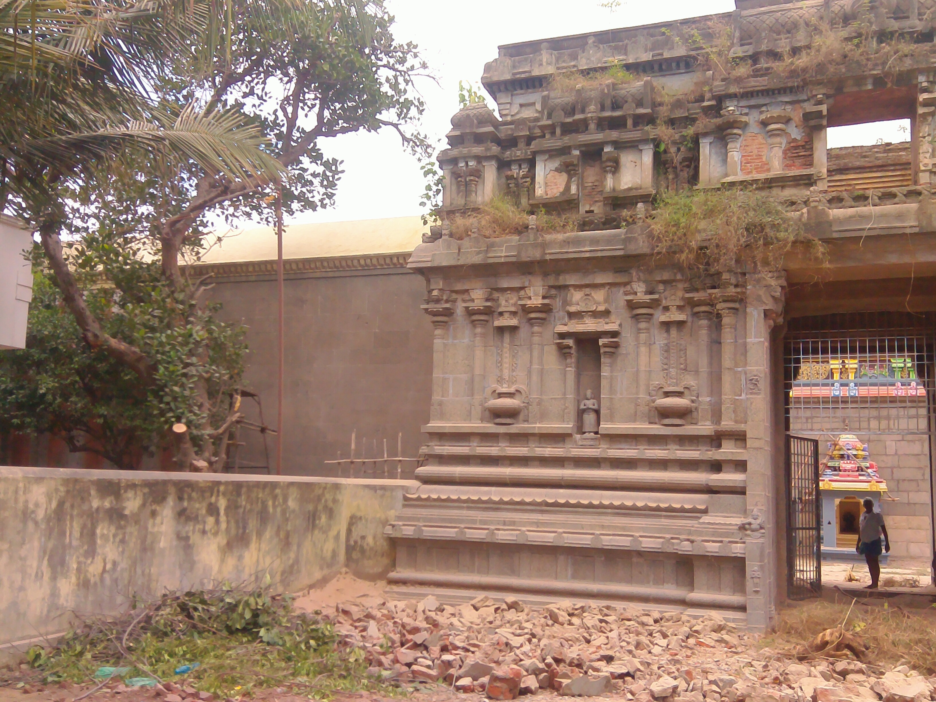 Temple facade restoration